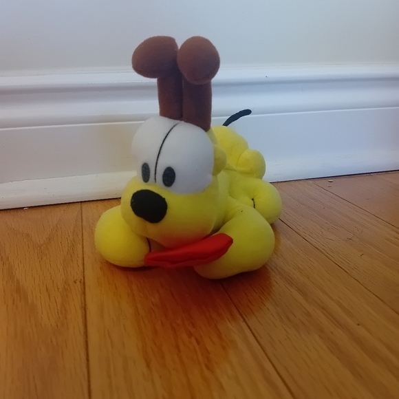 Vintage VTG Garfield Odie Dog Stuffed Animal Plush Toys Small Yellow Puppy - Picture 2 of 8